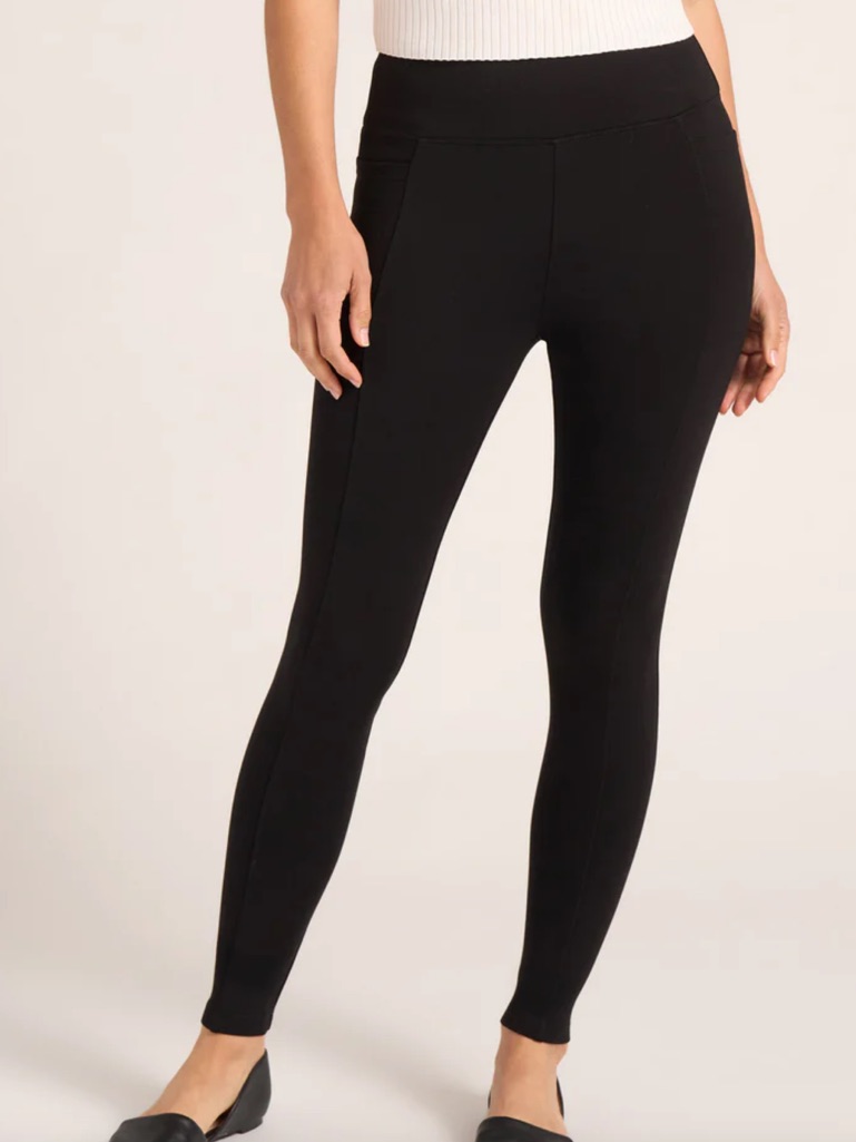 Matty M Women Large Black High-Waist Ponte Leggings